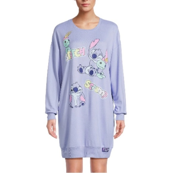 Disney Stitch Lavender Sweatshirt Dress - Picture 5 of 10
